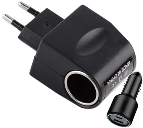 weiting 12-Volt-Auto-Adapter, Auto-Stecker-Adapter - Stabiler Feuerzeugkonverter mit LED-Anzeige 220 V auf 12 V | Schwarzer Kfz-Zubehör-Wechselstrom-Gleichstrom-Autoadapter für Armaturenbrettkamera