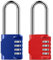 Combination Padlock Heavy Duty Lock - BeskooHome[2Pack] 2.5inch Long Shackle 4-Digit Zinc Alloy Combination Lock for Shed Fence Gate - Red&Blue