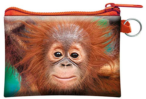 Deluxebase Porte-monnaie 3D LiveLife - Bébé Orang-Outan de Porte-monnaie et carte Lenticulaire 3D Singe avec fermeture éclair sécurisée avec illustrations sous licence artiste renommé David Penfound