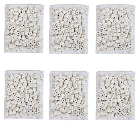 ALEGI Aquarium Premier Bulk Bio Ceramic Rings Filter Media for Fresh Water, Sea Water Fish Tank Canister Filter,Koi Fish Pond Reef Filter (6 lbs)