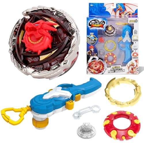 INFINITY NADO Toupie Jouet Enfant garçons 5 6 7 8 9 10 11 12 Ans Garcon Fille Cadeau,Non-Stop Battle Deluxe-Fiery Dragon