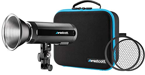 Westcott FJ-200 Portable Strobe Light | 30-Degree Honeycomb Grid with Gel Clip, 1.3 sec, Travel Case, Tilter Bracket