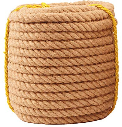 JHNEA Cuerda de Cáñamo, 16MM / 18MM / 20MM Cuerda de Yute, Natural Cuerda Gruesa, Multiusos Cuerda para Manualidade, Manualidades, Embalaje de Regalo, Jardinería,16mm_10m