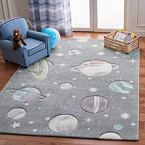 SAFAVIEH Zeitgenössische Teppich für Wohnzimmer, Esszimmer, Schlafzimmer - Carousel Kids Collection, Kurzer Flor, Mehrfarbig, 240 x 300 cm