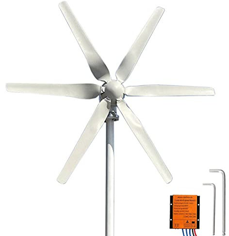 12V 24V 48V Windkraftanlage 800W Windturbine mit MPPT Laderegler Horizontale 3 Phase AC Horizontaler Windgenerator Für Home bauernhof 6 Blätter Windmühle