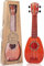 Kindergitarre, 17 Zoll Acoustic Gitarre Kinder, Ukulele mit 4 Saiteninstrumenten und Plektrenfür Anfänger Geeignet und Kinder, Neujahrsgeschenke(Dunkelbraun)