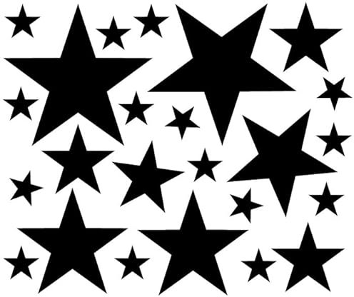 Schilderkröten Sterne Aufkleber/Folienaufkleber/Verschiedene Größen & Farben (Schwarz Matt)