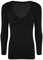 Fashion Star Womens Ladies Jersey Plain V Neck Long Sleeve Stretchy Summer T Shirt Tees Top Black Plus Size (UK 20/22)
