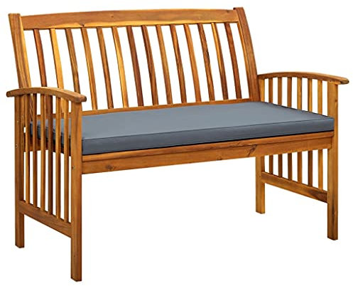 vidaXL Gartenbank mit Kissen 119 cm Massivholz Akazie