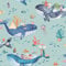 Wal Stadt Fantasy Farbe Meer Leben Tiere Wale Seepferdchen Fisch Koralle Unterwasser Kinder Kinderzimmer Tapete Soft Teal Holden 13221