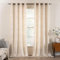 MIULEE 2er Set Gardinen Gold Folie Druck Samtvorhänge Vorhang Funkeln Vorhänge mit Ösen Thermogardine Ösenvorhang für Schlafzimmer Wohnzimmer 140 x 260 cm(B x H) Milchweiß