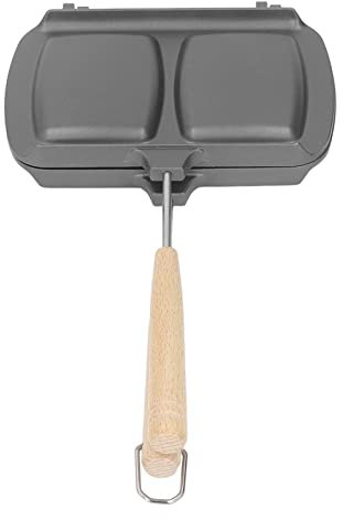Sandwich Maker, Double Sided Aluminum Alloy Detachable Non Stick Frying Pan, Breakfast Panini Press Grill Pan for Steak Egg Cheese, Sandwich Iron for Camping Home, Kitchen Tool