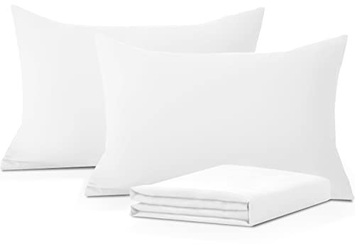 Moonlight Bedding Pillow Cases 2 Pack – White Pillowcases Envelope Closure Super Soft Brushed Microfiber Standard House Wife Pillow Covers, (50 X 75 CM)