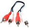 DRUT 0.25m, RCA to RCA Phono Twin Jack to Jack Stereo Audio Cable Lead Cord Compatible With CD/DVD/Amplifier/Hifi/DJ Mixer/Turntable (0.8ft, Black Nickel Connectors)