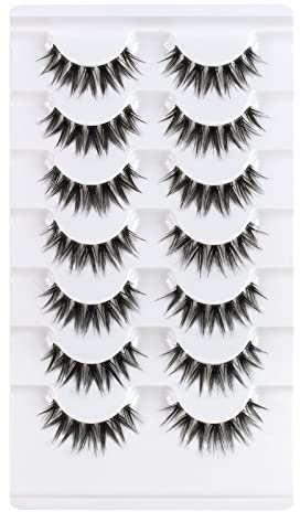 Oreola Faux cils naturels 10 paires de cils manga Bande Invisible Faux Cils Bande transparente pour faux cils Les cils de cosplay coréens 3D ressemblent à un groupe de cils