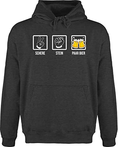 Hoodie Herren Pullover Männer - & Alkohol - Schnick Schnack Schluck I Schere Stein Papier I JGA Trinksprüche Malle I Alkoholliebe I Party I Saufen I Bierliebhaber I Trink Spruch - L - Anthrazit