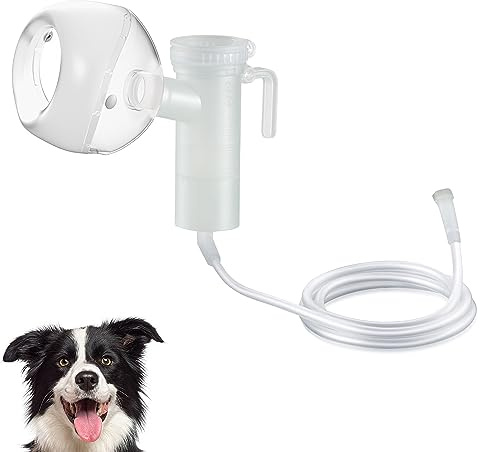 Nomeoop Haustier-Vernebler-Maske für Welpen und Katzen, mit 2-Meter-Sauerstoffschlauch, Sauerstoffmaske für Hunde