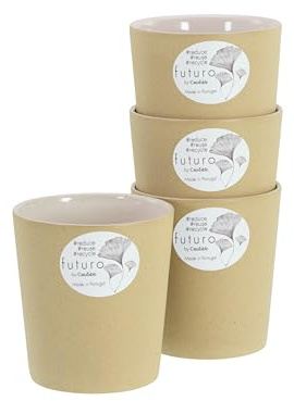 CreaTable, 21660, Serie Futuro, 4-teiliges Geschirrset, Becher Set aus Steinzeug, spülmaschinen- und mikrowellengeeignet, Made in Portugal