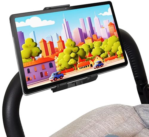 JP Sales Soporte Tablet Carrito Bebe Apto para Todas Las Marcas y Dimensiones Montaje Sencillo Estabilidad Garantizada Ideal para el Entretenimiento y educación de niños