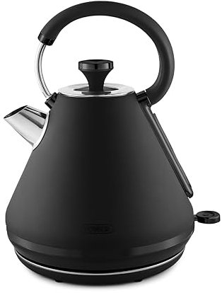 Tower T10079BLK Sera Pyramid Kettle with Smoked Black Trim, 1.7L, 3KW, Black