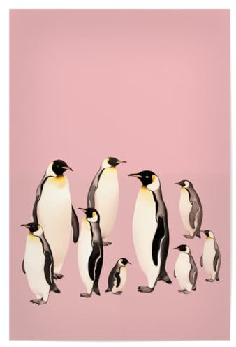 artboxONE Poster 150x100 cm Für Kinder Pinguin Herde - Bild Pinguine einfaches Design geborgenheit zusammen