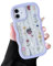 ZTOFERA Wavy Case for iPhone 11 (6.1), Cute Clear Protective Case with Climbing Flowers Pattern, Hard PC Colored Wave Frame Soft Silicone Bumper Shockproof Cover for Girls Women, Purple