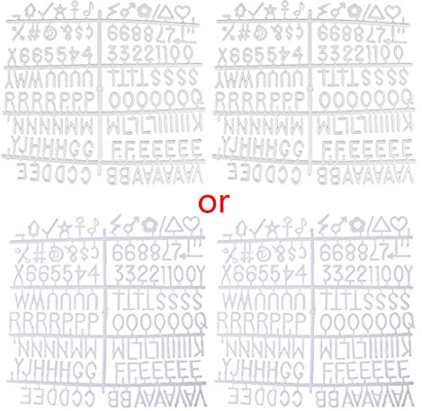 Lot de 126 tableaux à lettres en plastique blanc avec caractères spéciaux pour panneaux de messages changeants et tableaux à lettres en plastique 40,6 x 50,8 cm