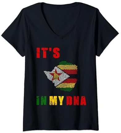 Womens Zimbabwe,Zimbabwe map,Flag of Zimbabwe,Zimbabwe Flag. V-Neck T-Shirt