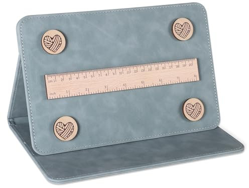 Soporte del Patrón Magnético, Soporte para Tabla de Tejer del Ganchillo Accesorios de la Herramienta de Tejer Plegable con Regla del Imán para Los Amantes de Tejer del Ganchillo