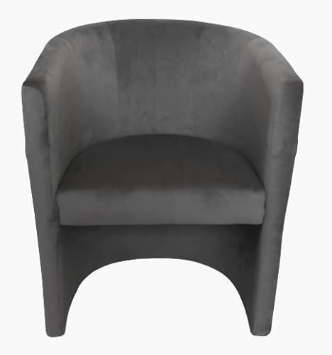 MartHome Cocktailsessel Club Tom Velour - Sessel für Wohnzimmer, Büro, Hotel - Sitzmöbel, Hotelmöbel Gepolsterter Stuhl Clubsessel Stuhl Loungesessel Cocktailsessel (Grau)