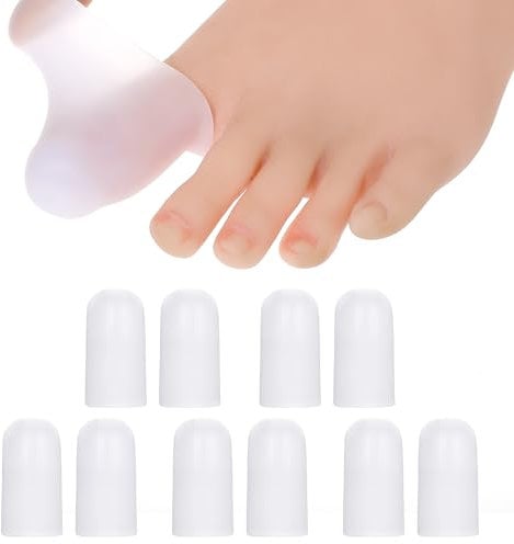 10 PCS Gel Toe Caps, Breathable Toe Protectors Sleeve Bunion Pads Cushion Big Toe Guards, Silicone Toe Covers Provides Relief from Missing or Ingrown Toenails, Corns, Blisters, Hammer Toes