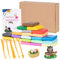 Polymer Clay 24 Farben Clay Kit Ofenhärtende Modelliermasse Set mit Sculpting Tools und Schmuck Zubehör Ofen Backen Polymer Ton für Einsteiger und Hobbykünstler