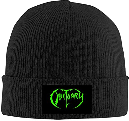 kenwozi Obituary Band Unisex Winter Strickmütze Strickmütze Wollmütze Beanie Cap Schwarz, Schwarz , Einheitsgröße