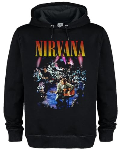 Amplified Unisex Adult Live In New York Nirvana Hoodie (L) (Black)