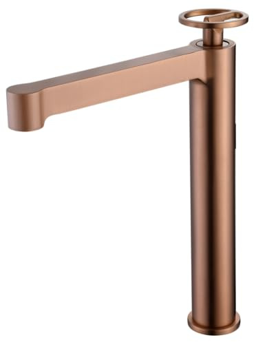 GALYON -IMEX - Einhebelmischer für Waschbecken, Serie Olymp, Chrom, Keramikkartusche, Ø26 mm (Roségold)