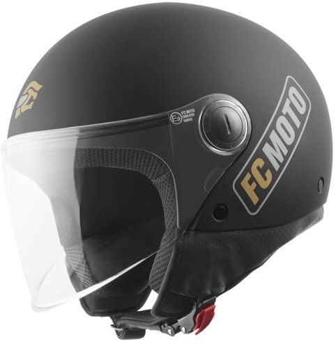 FC-Moto Square-RS Jethelm, schwarz matt/Gold, L