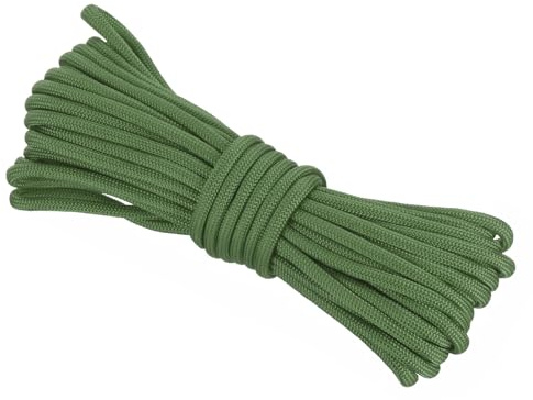 Rebower 550 Cuerda Cuerda de Paracaídas 8m 4mm Delgada Cuerda De Nylon Cuerda de Paracaídas con Núcleo De 7 Hebras [para Campamento Equipo De Camping Al Aire Libre] - Verde Militar