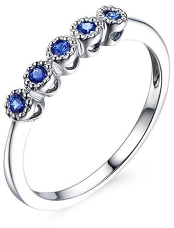 Tolldek Weißgold Au750 18 Karat Ring, Klassiker Zart Partnerringe mit Saphir 0.21ct, Diamantring mit Diamant 18K Gold Freundschaftsringe Echt Schmuck, Gr.58 (18.5)