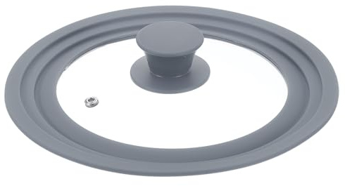 sourcing map 1Pcs Universal Lid for Pot Fit 7, 8, 8.5 Inch Diameter Cookware, Replacement Pan Lids with Heat Resistant Silicone Rim, Steam Vent Pan Lid for Pots, Frying Pans, Skillets, Gray