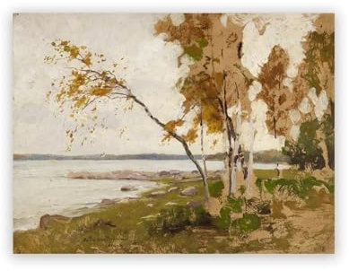 XENITE Wandkunst-Leinwanddrucke Vintage Herbst Bauernhaus Landschaft Ölgemälde Bilder Herbst Natur Kunst Leinwand Drucken Retro Poster Für Wohnzimmer Wohnkultur(M,13x18 cm)