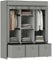 HOMCOM Kleiderschrank Stoffschrank mit Kleiderstange, Schubladen, Reißverschluss Faltschrank für Schlafzimmer, Ankleidezimmer, 125 x 43 x 162,5 cm, Hellgrau