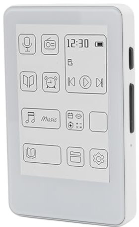 Tonysa Lettore MP3 E-Ink da 2,7 Pollici con Touch Screen HD, Riproduzione di Musica Hifi 5.0, Luce Anti-blu e Display Senza Sfarfallio, Ricarica Rapida di Tipo C, Lettore di E-book Portatile e