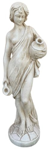 Statua Acquaiola con Anfora Getta Acqua (Beige)