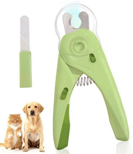 AEKKNIU LED Dog Nail Clipper with Light, Illuminate Nails and Bloodline for Safe Trimming, with Nail File, Transparent Guard and Safety Lock, Suitable for Cats and Dogs