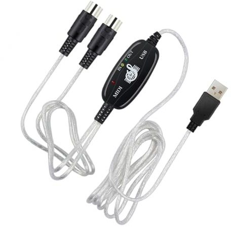 INOOMP USB Midi kabel Musikbearbeitungskabel mit Stabilem Ftp chip Plug Play Kompatibel mit Keyboard Adapter für Elektronische Instrumente und PC verbindung