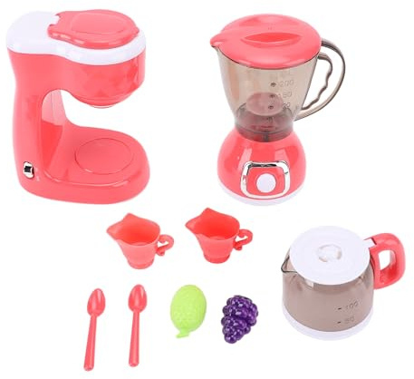 SIXRUN Kinderküchenspielzeugset mit Kaffeemaschine und Mixer, Sicheres Material, Einfache Bedienung für Stundenlangen Spaß und Lernen