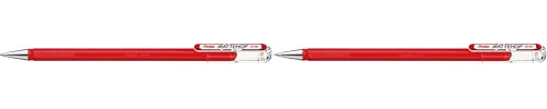 Pentel K110-V Mattehop Gel Ink Rollerball, 1.0mm Tip, Red ink (Single Pen) (Pack of 2)