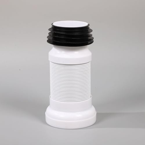 Toilet Waste Pipe Connector 260mm-500mm Toilet Pan Connector Universal WC Durable and Adjustable Flexible Pipe Fittings Adjustable Length for All Standard Toilets