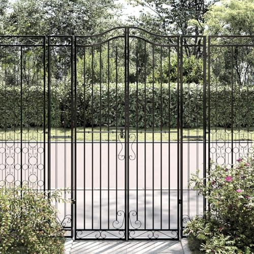 Genérico Puerta de jardín de Hierro Forjado Negro 121x8x180 cm,Bricolaje,Vallas de jardín,Puertas de jardín,363433