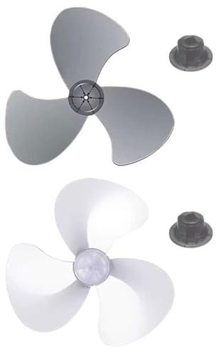 2ST Ventilator Flügel Ersatz | 37cm Lüfterflügel Ersatz mit 3 Blättern | Elektrische Ventilatoren Ersatzteile Zubehör mit Mutternabdeckung | Hitzebeständige für Standventilatoren Tischventilator